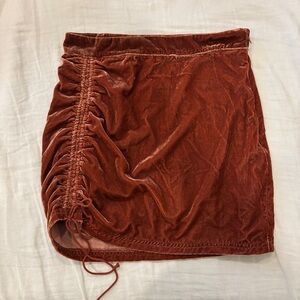Free people rust Vivienne velvet mini skirt